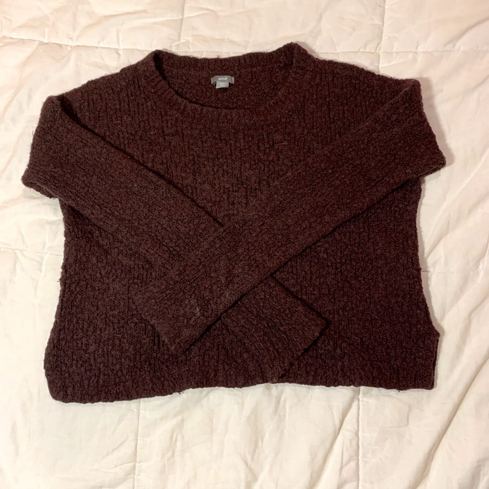 Aerie cropped wine colored sweater XS